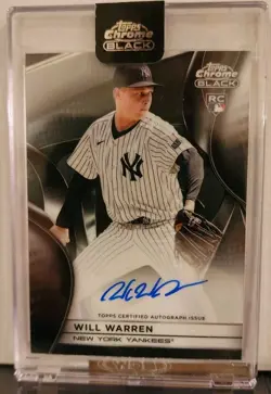 2025 Topps Chrome Black Will Warren - Auto Encased #CBA-WWA New York Yankees - Image 1
