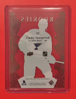 2025-26 Upper Deck Artifacts Jimmy Snuggerud #197 Rookie Clear Cut Blues - Image 2