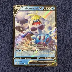 Pokemon TCG Crabominable V SWSH Fusion Strike 076/264 Ultra Holo Rare Card NM - Image 1