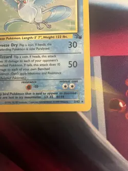 Articuno 2/62 Fossil Holo Rare Pokemon Card - MP Condition - Image 5