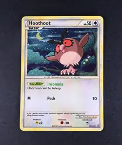 NM- Hoothoot Holo/Foil Black Star Promo WOTC Pokemon Card HGSS05 - Image 1
