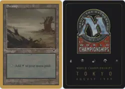 4x Swamp - Tempest Stump - Jakub Slemr - 1999 ~ Near Mint World Championship I M - Image 1