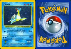 LAPRAS 10/62 HOLO RARE FOSSIL POKEMON UNLIMITED HOLO MP - Image 3