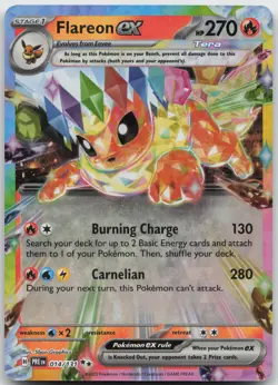 FLAREON EX 014/131 DOUBLE RARE PRISMATIC EVOLUTIONS POKEMON HOLO NM - Image 1