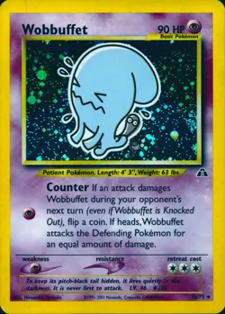 WOBBUFFET 16/75 HOLO RARE NEO DISCOVERY POKEMON UNLIMITED HOLO LP - Image 1