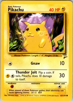 Pikachu 87/130 Common Base Set 2 Pokemon Lightly Played - Image 1