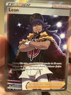Pokemon Leon Full Art 182/185 Swsh04 Vivid Voltage Ultra Rare Holo Trainer NM - Image 1