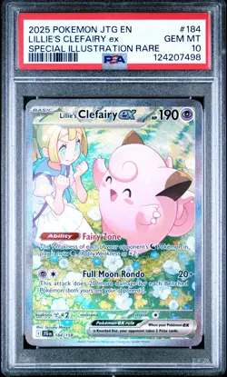 2025 POKEMON JTG EN-JOURNEY TOGETHER #184 LILLIE'S CLEFAIRY EX PSA 10 - Image 1