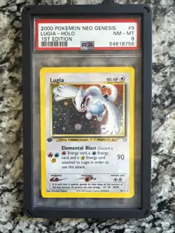 Pokemon Lugia 1st Edition Neo Genesis Holo PSA 8 NM-MT #9 WOTC - Image 1