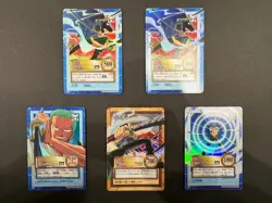 One Piece Zoro Carddass Hyper Battle Rare 5-Piece Set Collectible 1999 Used - Image 1