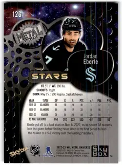 Jordan Eberle 2022-23 Metal Universe Stars #126 Seattle Kraken - Image 2
