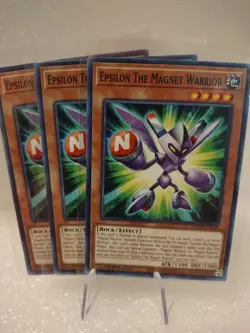 Yugioh! 3x Epsilon The Magnet Warrior BACH-EN020 Common 1st Ed NM - Image 1