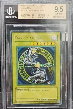 Dark Magician SDY BGS 9.5 Quad+ MAX FADED 1.5 Wavy Print Ultra Rare Yugioh 2002 - Image 2