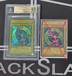 Dark Magician SDY BGS 9.5 Quad+ MAX FADED 1.5 Wavy Print Ultra Rare Yugioh 2002 - Image 3