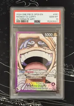 2024 One Piece MONKEY D. LUFFY OP09 061 Leader Alternate Art PSA 10 Gem Mint! - Image 1