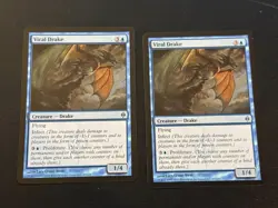 2x Magic the Gathering - Mtg Viral Drake New Phyrexia Card 49/175 NM - Image 1