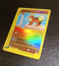 Pokemon Card Growlithe 80/147 Aquapolis Reverse Holo Vintage WOTC LP 2002 - Image 2