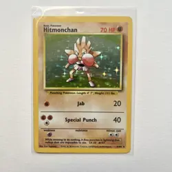 1999-2000 Hitmonchan 007/102 Base Set Holo Unlimited Vintage Pokemon TCG MP-LP - Image 1