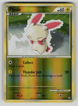 Plusle 36/95 Uncommon HGSS Unleashed Pokemon Reverse Holo NM - Image 1