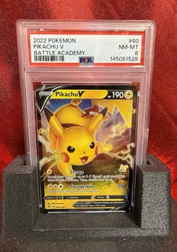 2022 Pokemon Battle Academy #060 Pikachu V PSA 8 Mint - Image 1