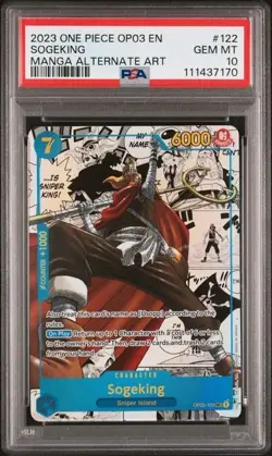 SOGEKING ONE PIECE MANGA OP03 PILLARS OF STRENGTH OP03-122 2023 ENGLISH PSA 10 - Image 1