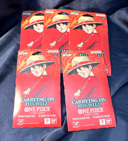 One Piece OP-13 CARRYING ON HIS WILL Sleeved Booster Packs Lot Of 5 English 5x - Image 2