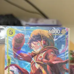 Monkey.D.Luffy OP07-109 Super Rare Foil 6000 Power One Piece Namco English - Image 2