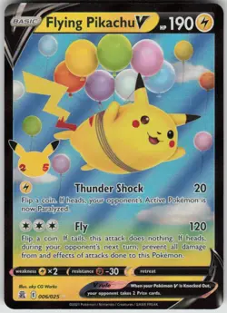 Pokemon Flying Pikachu V Ultra Rare Celebrations 006/025 NM - Image 1