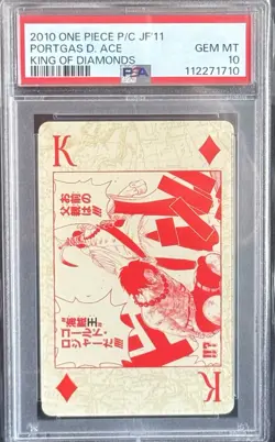 PSA10 Portgas D Ace King of Diamonds Jump Festa 2011 Promo One Piece Card - Image 1