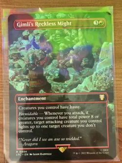 MTG *Gimli’s Reckless Might Foil X1* (NM) Lord of the Rings Commander Magic - Image 1