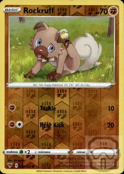 Rockruff 094/185 C Vivid Voltage Pokemon Reverse Holo LP - Image 3