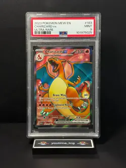 2023 Pokemon Mew En-151 Ultra Rare Charizard Ex #183 PSA 9 - Image 1
