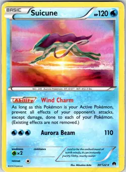 SUICUNE 30/122 HOLO BREAKPOINT POKEMON MP - Image 1