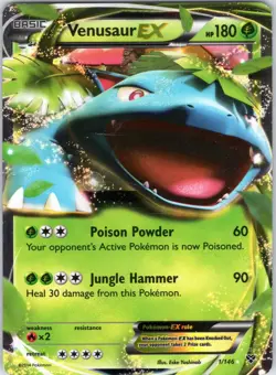 VENUSAUR EX 1/146 HOLO XY BASE SET POKEMON HP - Image 1
