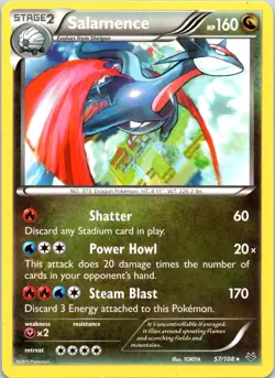SALAMENCE 57/108 HOLO ROARING SKIES POKEMON MP - Image 1