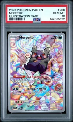 Pokemon Morpeko Paradox Rift Illustration Rare #206 PSA 10 - Image 1