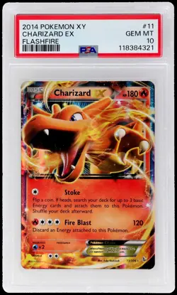 2014 Pokemon XY Flashfire Charizard EX #11 PSA 10 Gem Mint - Image 1