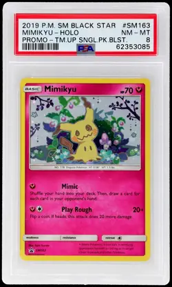 2019 Pokemon Sun And Moon Black Star Promo Mimikyu #SM163 PSA 8 NM-MT - Image 1