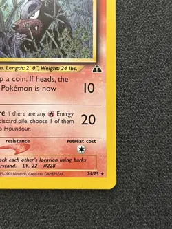 Pokemon TCG Houndour 24/75 Neo Discovery Regular MP - Image 5