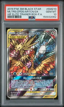 Pokemon Moltres & Zapdos & Articuno GX SM210 Tag Team Promo GEM MINT PSA 10 - Image 1