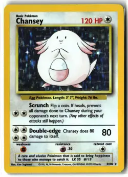 Chansey ⭐ 3/102 Holo Rare Base Set Unlimited 1999 Pokemon LP/MP - Image 1