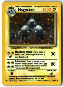 Magneton ⭐ 9/102 Holo Rare Base Set Unlimited 1999 Pokemon LP/MP - Image 1