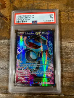 POKEMON 2014 XY Furious Fists Full Art SEISMITOAD EX #106 PSA 7 RARE - Image 1