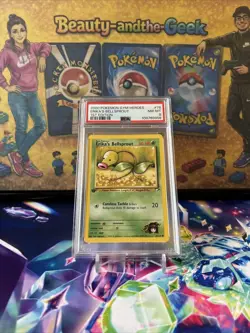 Pokemon TCG PSA 8 2000 Gym Heroes 1st Edition Erika’ Bellsprout WOTC Vintage - Image 1
