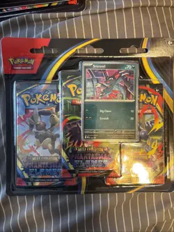 Phantasmal Flames Pokemon TCG Mega Evolution 3 Pack Blister Sneasel Promo NEW 🔥 - Image 1