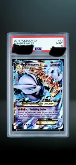 Pokemon M Mewtwo EX Breakthrough 63/162 Mega EX Ultra Rare Foil PSA 9 - Image 1