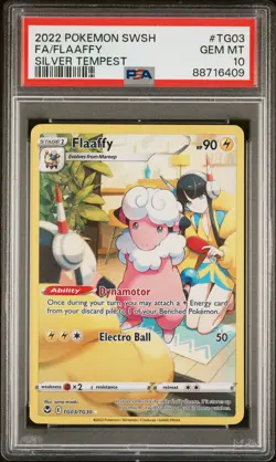 2022 Pokemon SWSH Silver Tempest #TG03 Flaaffy Full Art PSA 10 Gem Mint W/ Elesa - Image 1