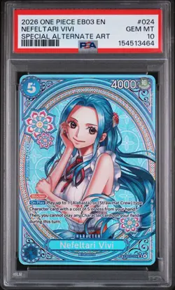 2026 ONE PIECE EB03-EXTRA BOOSTER -ONE PIECE HEROINES ED- NEFELTARI VIVI PSA 10 - Image 1