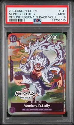 2024 ONE PIECE OFFLINE REGIONALS PACK 2024 VOL.2 #041 MONKEY D. LUFFY PSA 9 - Image 1