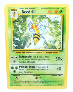 Beedrill 17/102 Rare Unlimited Base Set 1999 - Pokemon Card TCG (LP) - Image 1